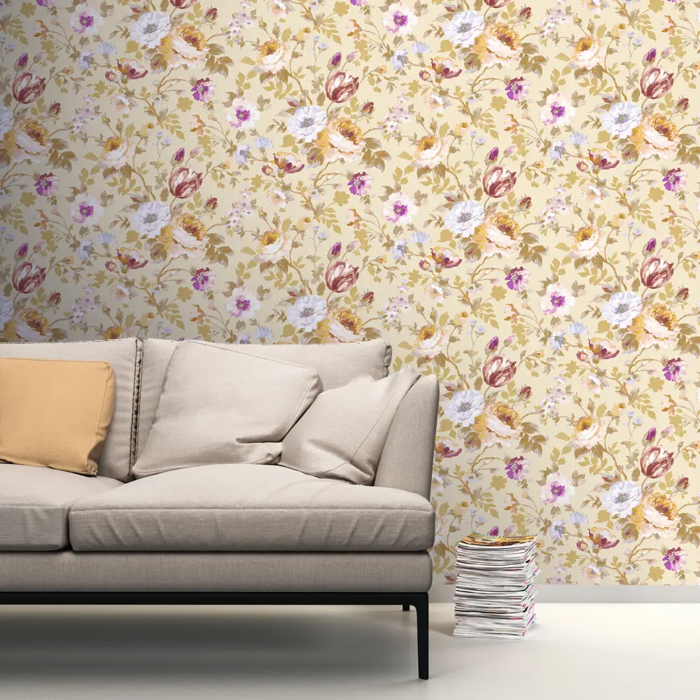 Обои Inspire Flower, виниловые на флизелиновой основе, цвет жёлтый, 1.06x10 м 82061811 STLM-2116667 - Вид №2