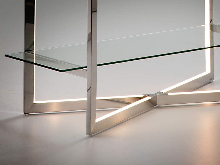 098700 Стеллаж с подсветкой LED нерж. Schuller Zaila 