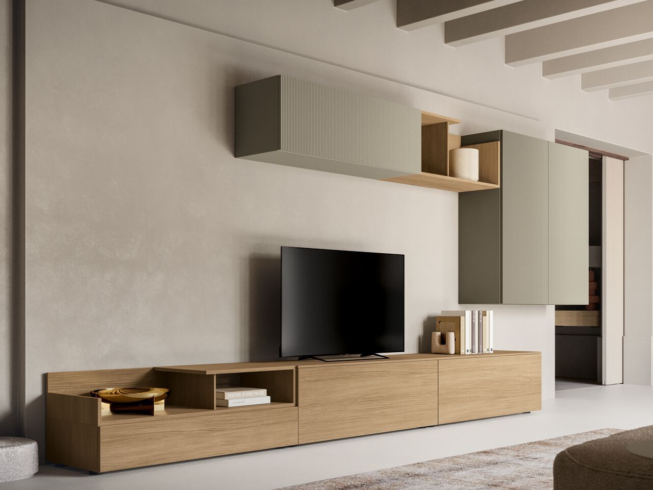 Деревянная секционная оборудованная стена Santalucia Mobili OPEN ARCH-00025387 - Вид №1