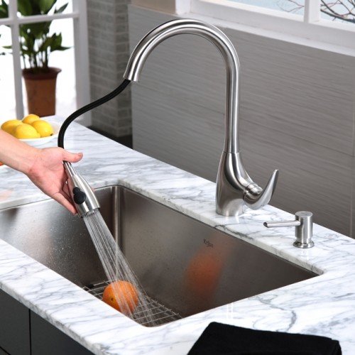 KHU100-30 Мойка кухонная прямоугольная Krausru  - Вид №5