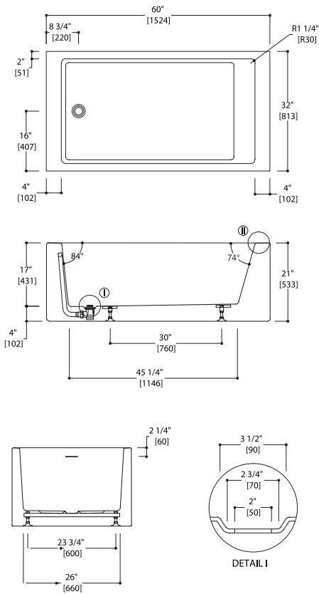 Blu Bathworks® Прямоугольная акриловая ванна Box Bt8001 - Вид №4