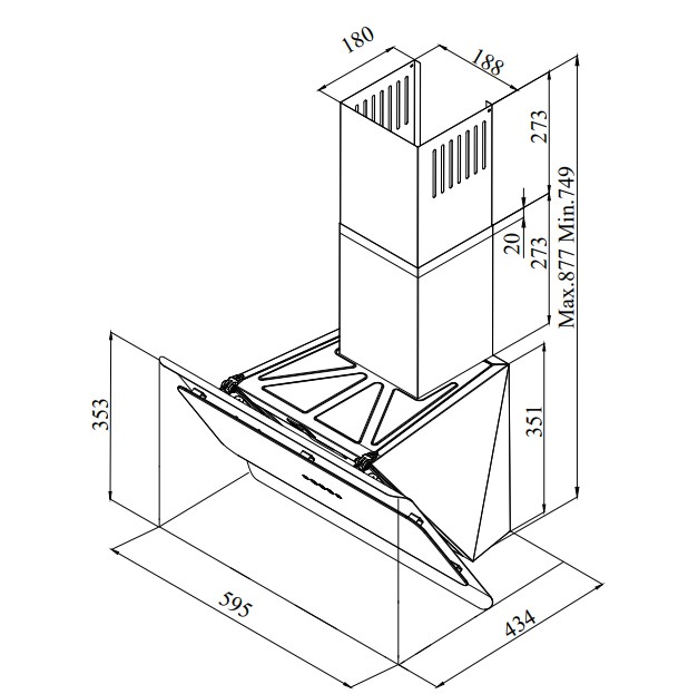 9245475 Вытяжка наклонная Schaub Lorenz SLD DY6318 черный/черный STDN-0075640 - Вид №8