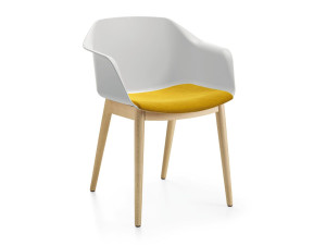 Стул из полипропилена для зала ожидания с мягким сиденьем