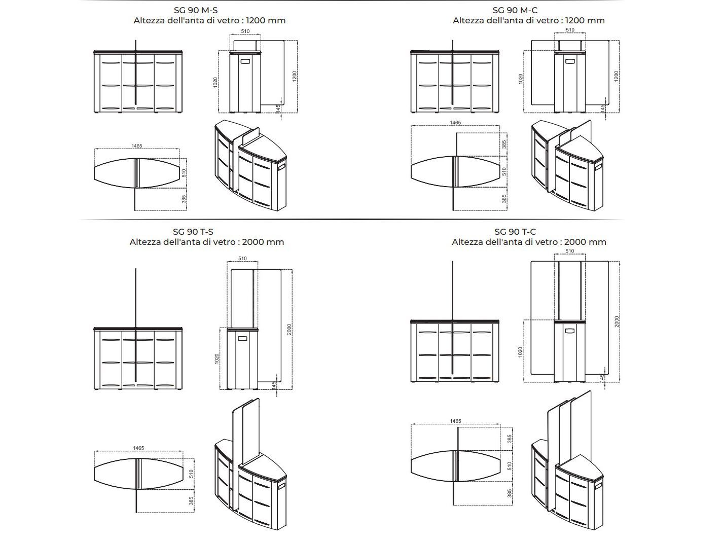 Двунаправленный моторизованный дверной проем с раздвижными дверями CAME SG90 ARCH-00137130 - Вид №3