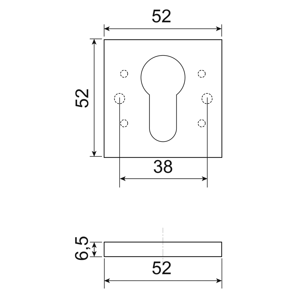 Накладка на замочную скважину Armex DP-C-30 52x52 мм цвет никель STLM-2140159 - Вид №4