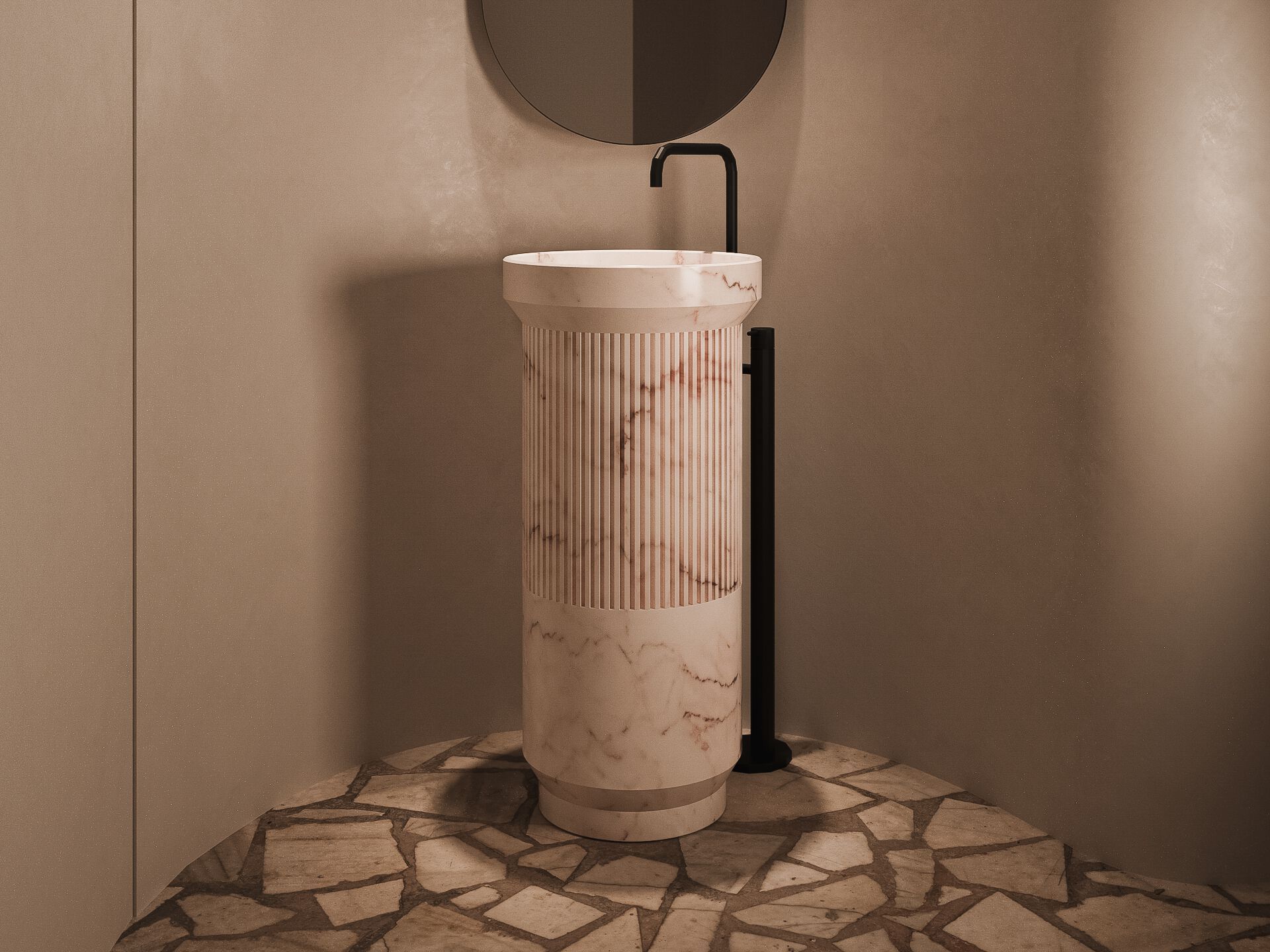 Отдельно стоящий умывальник из мрамора Estremoz Maami Home DORIC ARCH-00092557