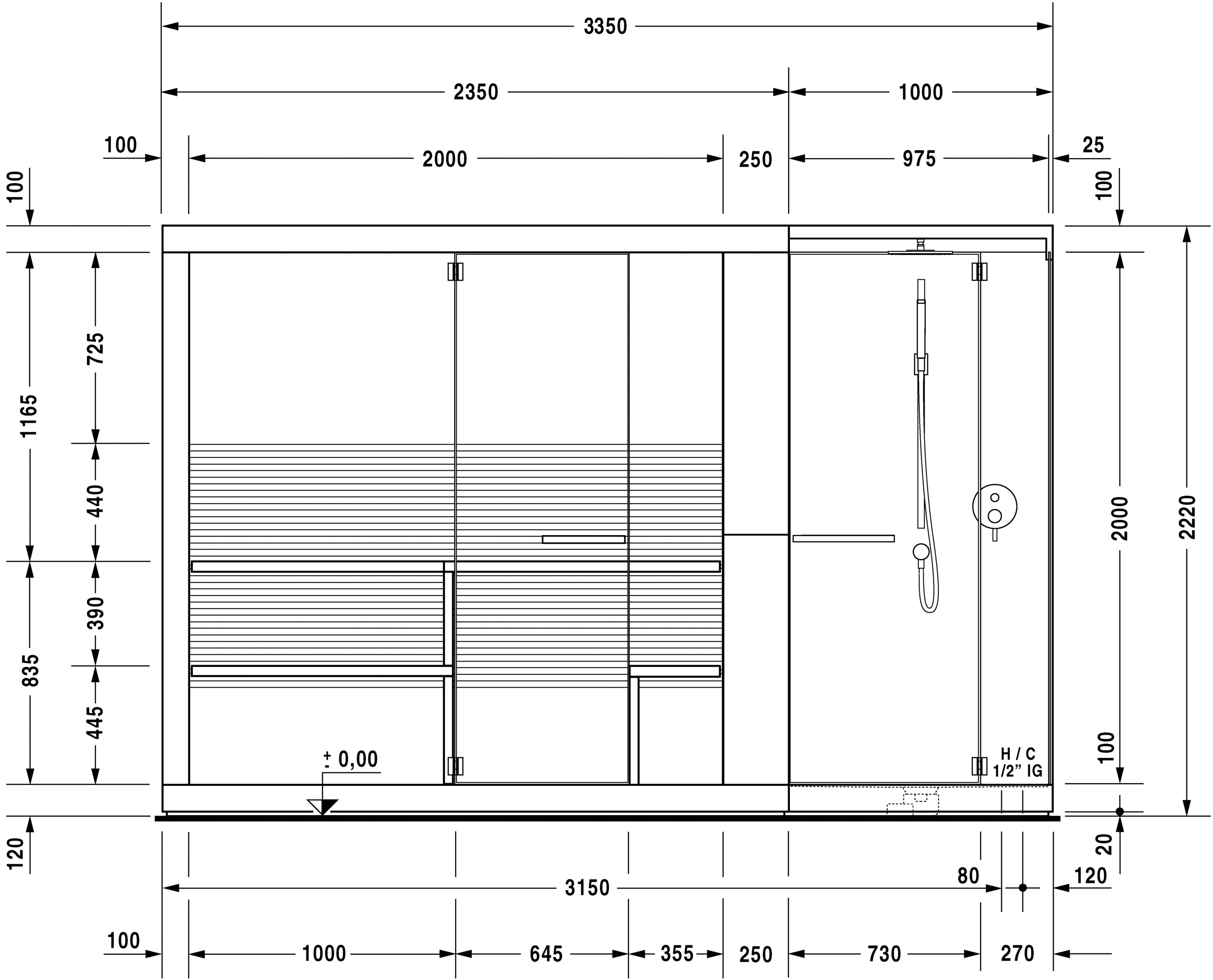 7508..002011000 Inipi Сауна Inipi Ama, отдельно стоящая Белый глянцевый декор Duravit  - Вид №3