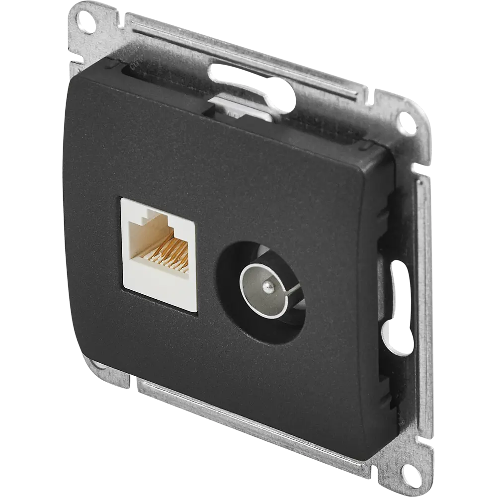 Schneider Electric Glossa - двойная компьютерная розетка RJ45 с TV-выходом 86710165 STLM-0070785 - Вид №1