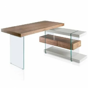 Письменный стол с полками и прозрачными ножками деревянный Decora ANGEL CERDA  147535 Бежевый