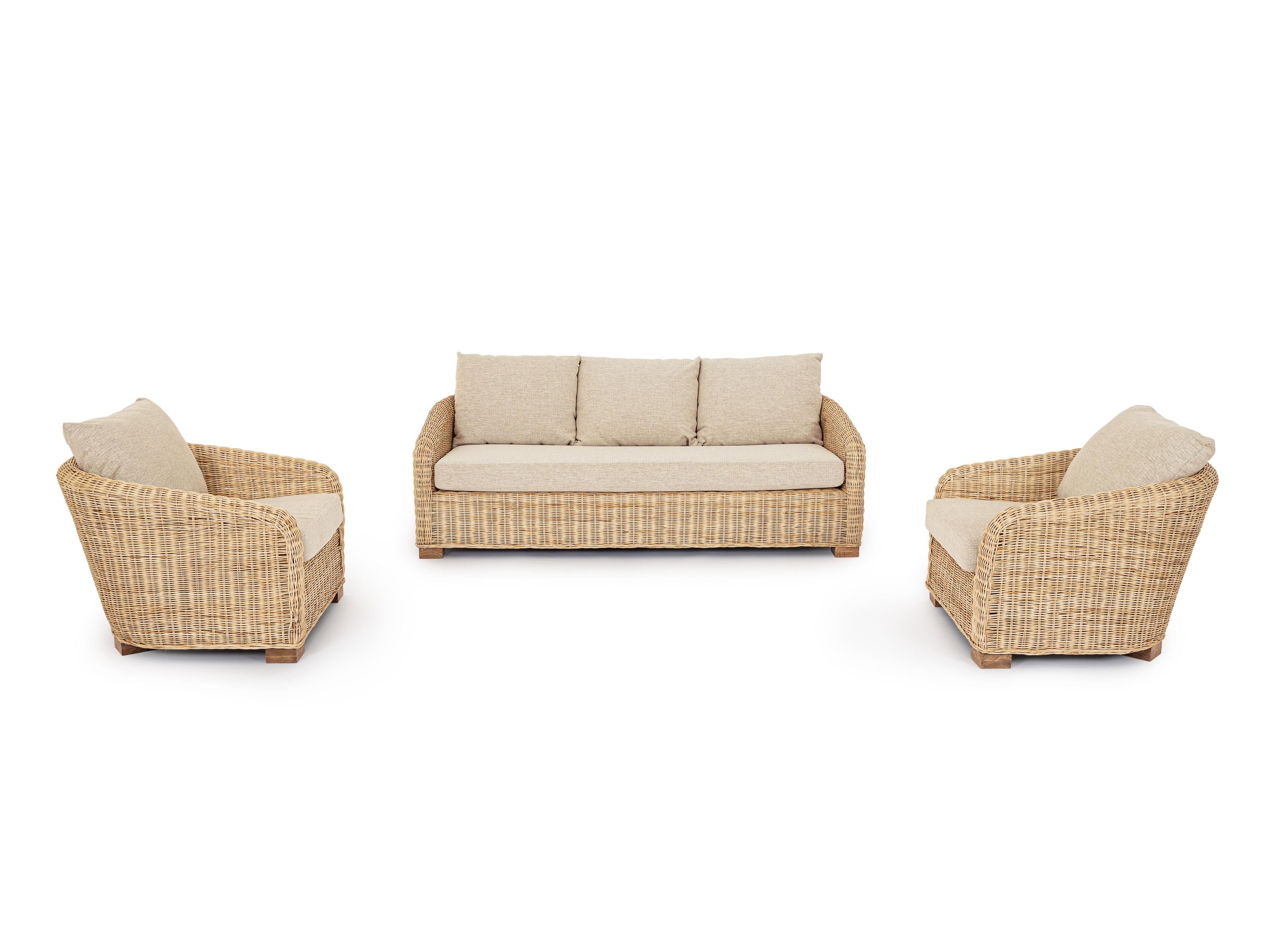 3-местный садовый диван из ротанга BIZZOTTO Кадис ARCH-00030497 - Вид №4