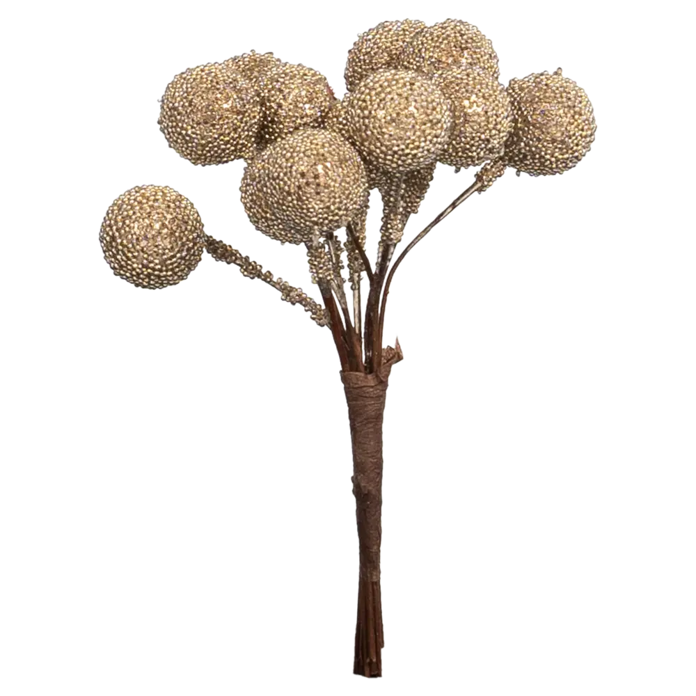 89368883 Новогоднее украшение Ветка Гроздь 11x6 см бежевый STLM-1523921 Santreyd 