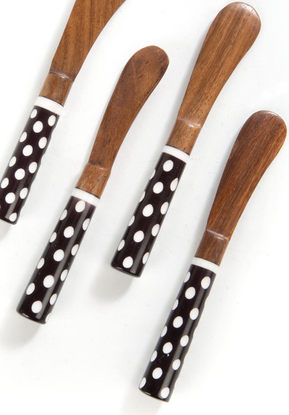 10654430 Mackenzie-Childs Набор ножей для канапе Dotty Mackenzie-Childs, 4шт Дерево 