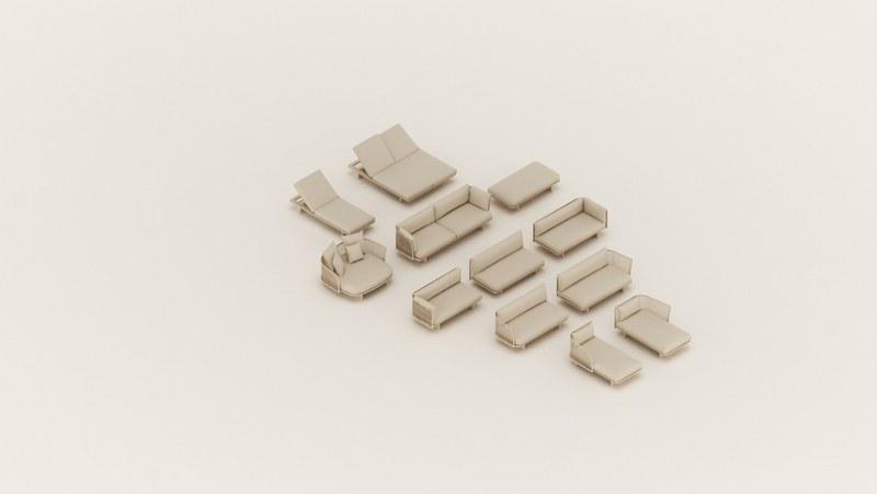 Kettal Садовая кушетка из мягкой ткани Mesh sun-id-1500552 - Вид №2