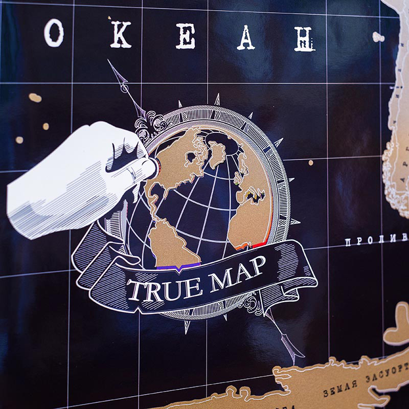 0614 Карта мира true map черная BadLab  - Вид №4