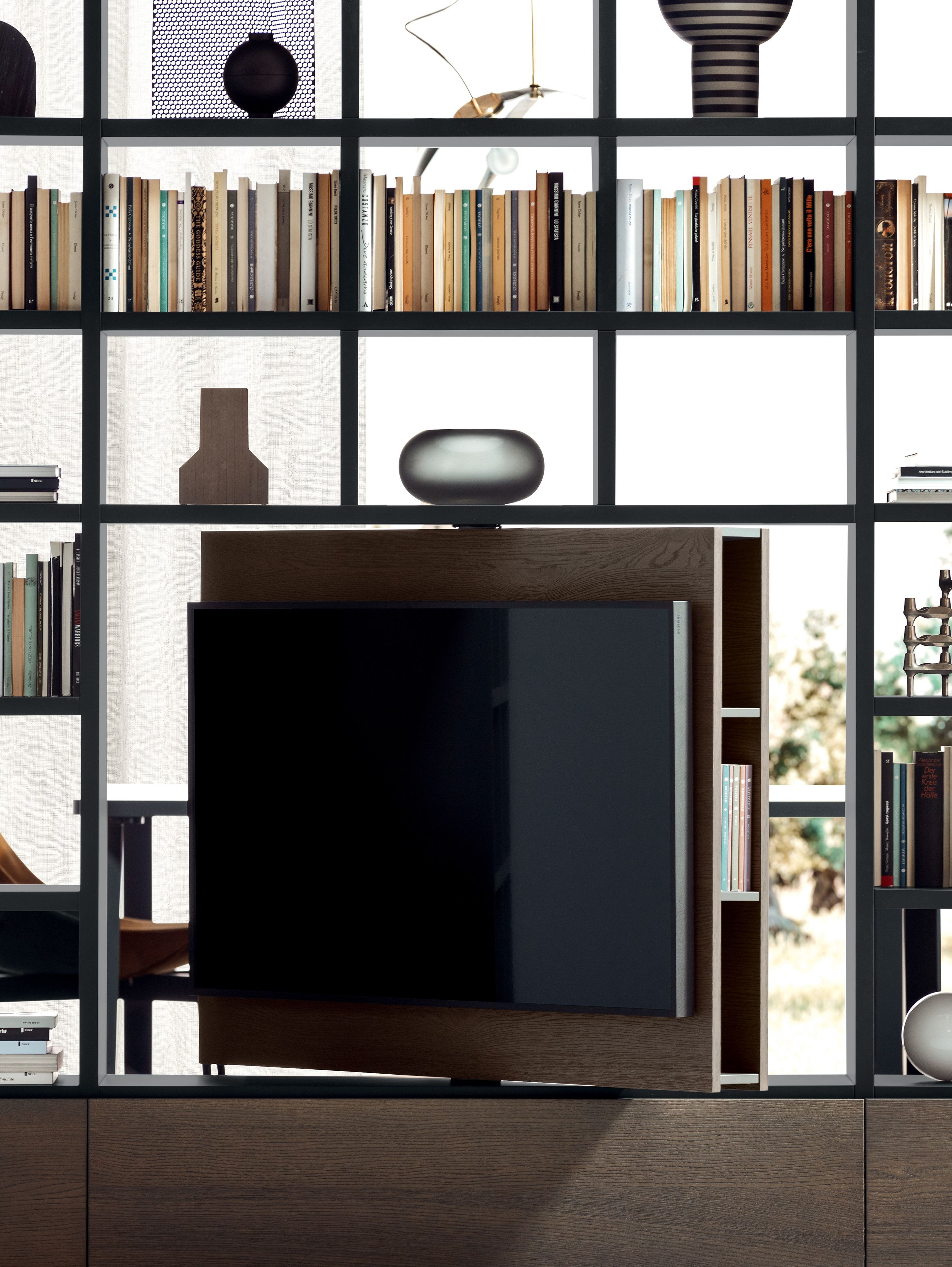 Модульный книжный шкаф с подставкой для телевизора Pianca Spazioteca ARCH-00136718 - Вид №2