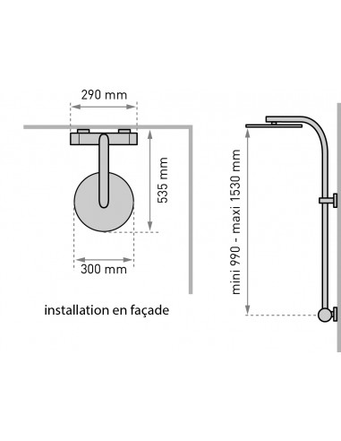 668200 000 00  Душевая кабина Opium, термостатический смеситель, очень большая круглая высокая головка, мыльницы, хром Valentin Хром  - Вид №2