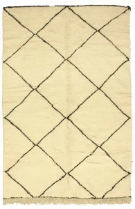 AFOLKI Прямоугольный шерстяной коврик с длинным ворсом и геометрическими мотивами Beni ourain Taa1071be