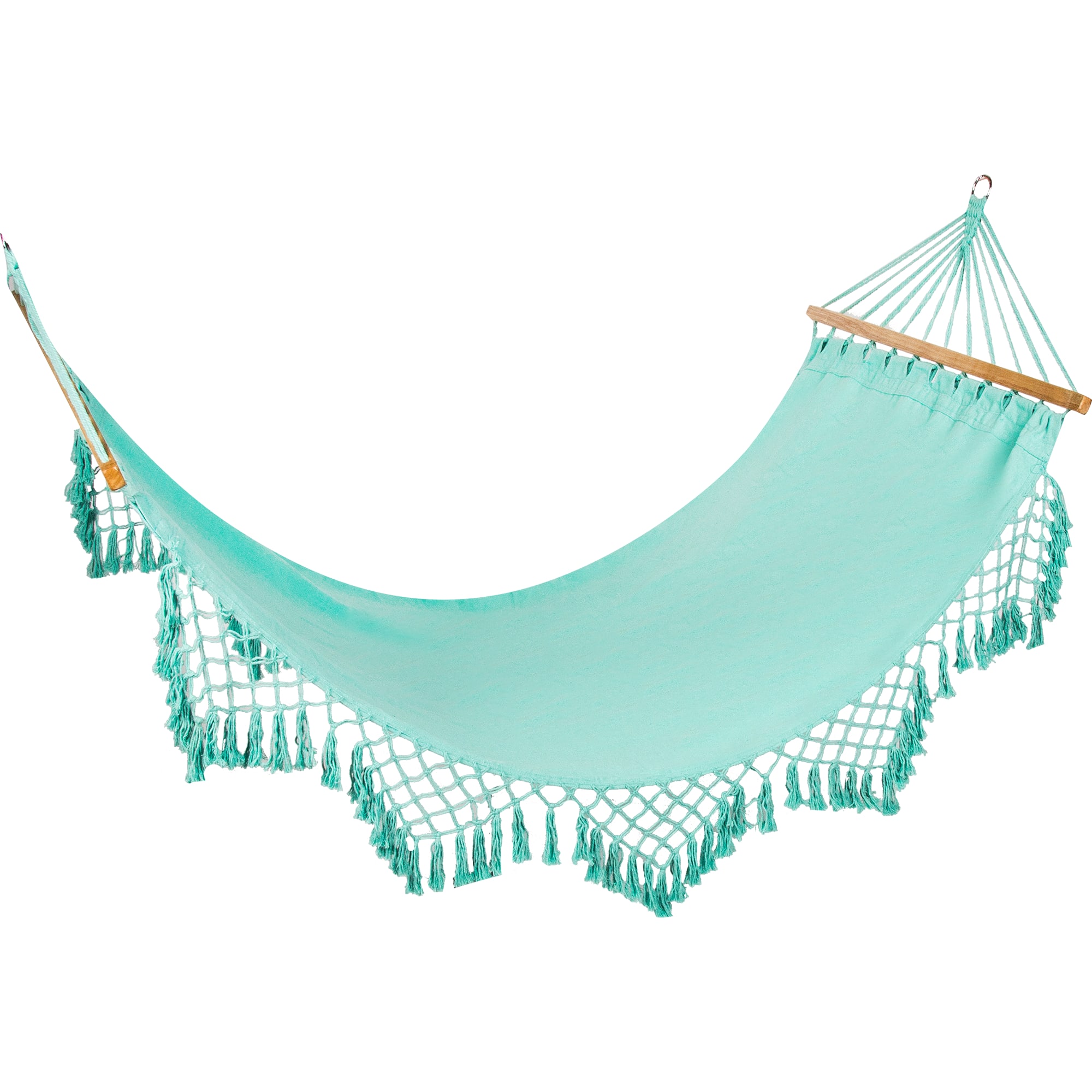 16220315 Гамак садовый с бахромой 100x200 см, хлопок, цвет голубой Santreyd 