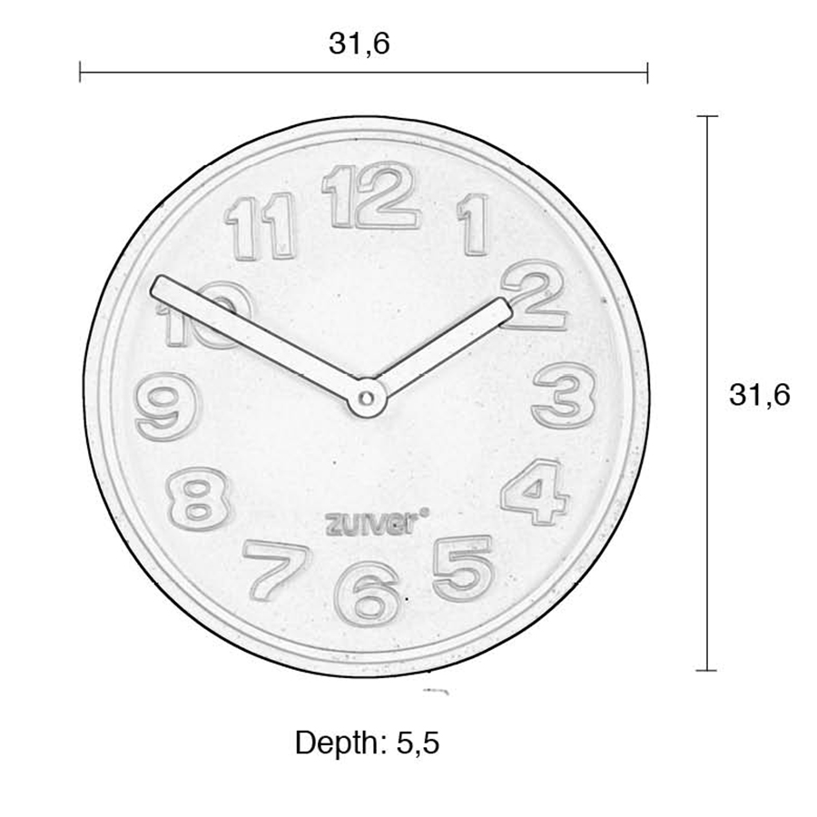 Часы Concrete Time черные Zuiver 8500056 - Вид №6