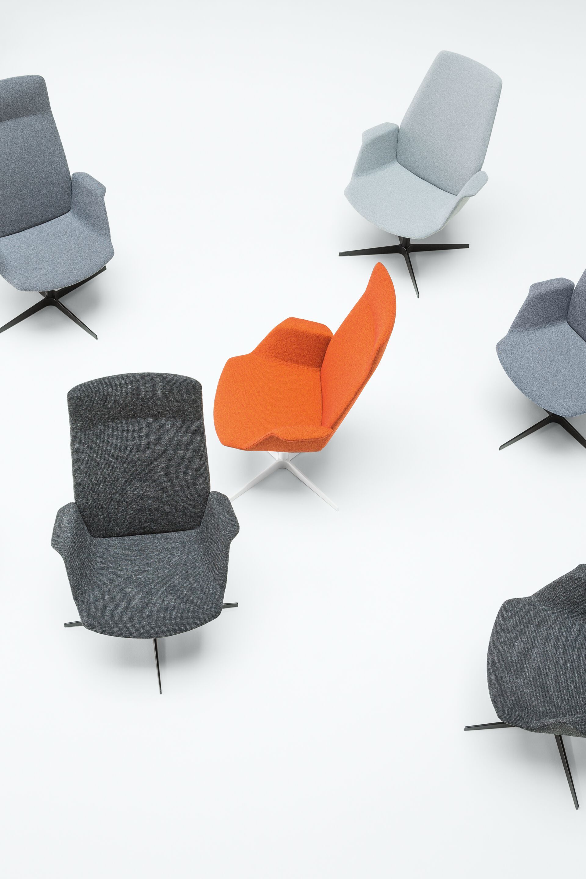 4 спицы подлокотник ткань операционный офис стул Lapalma один ARCH-00030729 - Вид №7