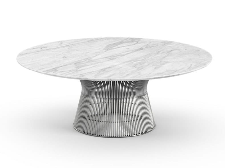 Круглый журнальный столик из мрамора и стали Knoll Platner ARCH-00044218 - Вид №3