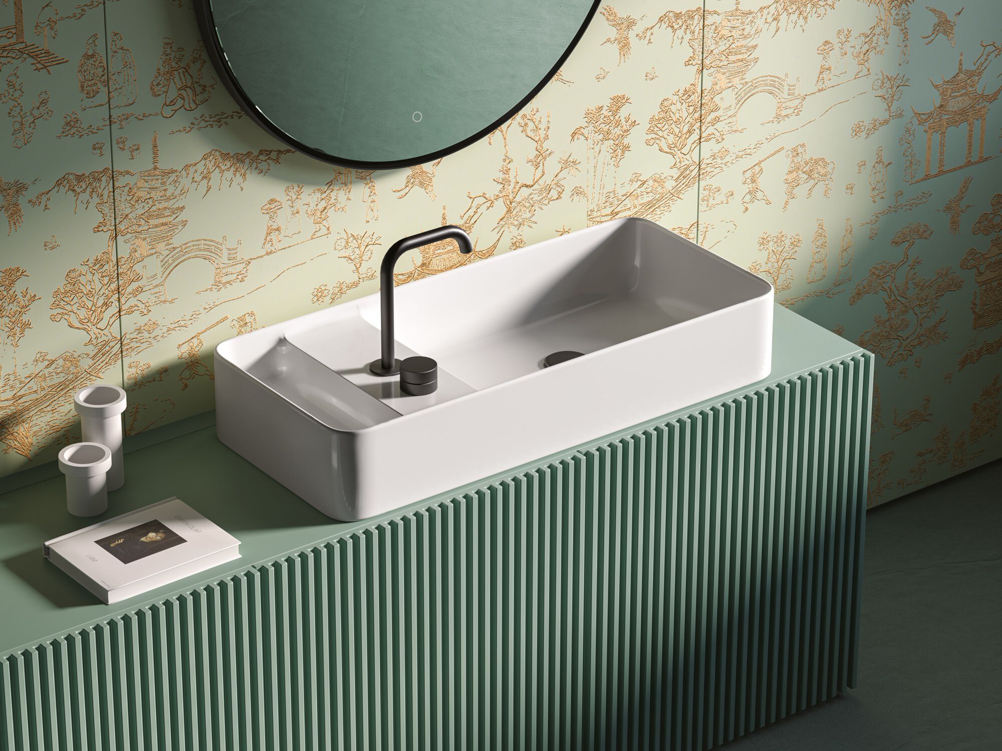 Керамическая столешница прямоугольная раковина ArtCeram Brooklyn ARCH-00010438