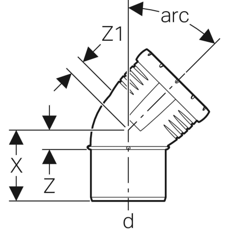 GEBERIT 393.620.14.1 Отвод Geberit Silent-Pro  - Вид №2
