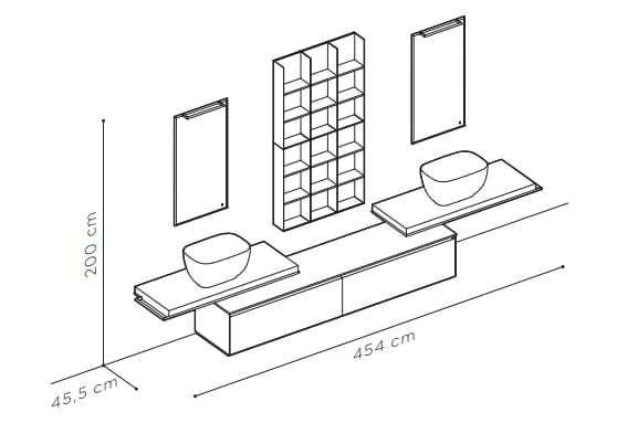 Термо текстурированный двойной умывальник ARBLU Dress System ARCH-00012725 - Вид №2