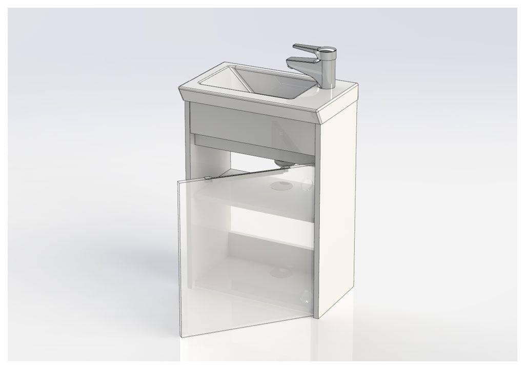 Тумба с раковиной Aquanet Дувр 45 белый 0018260700182339 - Вид №8