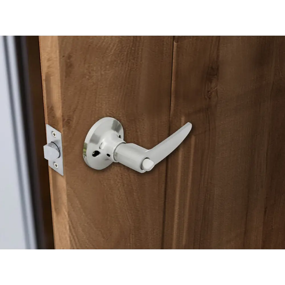 Ручка-защёлка 3502 SN BK, с фиксатором, цвет никель ФАБРИКА ЗАМКОВ STLM-2128292 - Вид №9