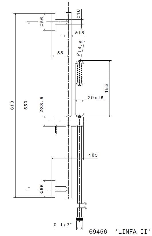 Подъемный стержень с ручным душем с гибким Newform сок II ARCH-00137816 - Вид №2