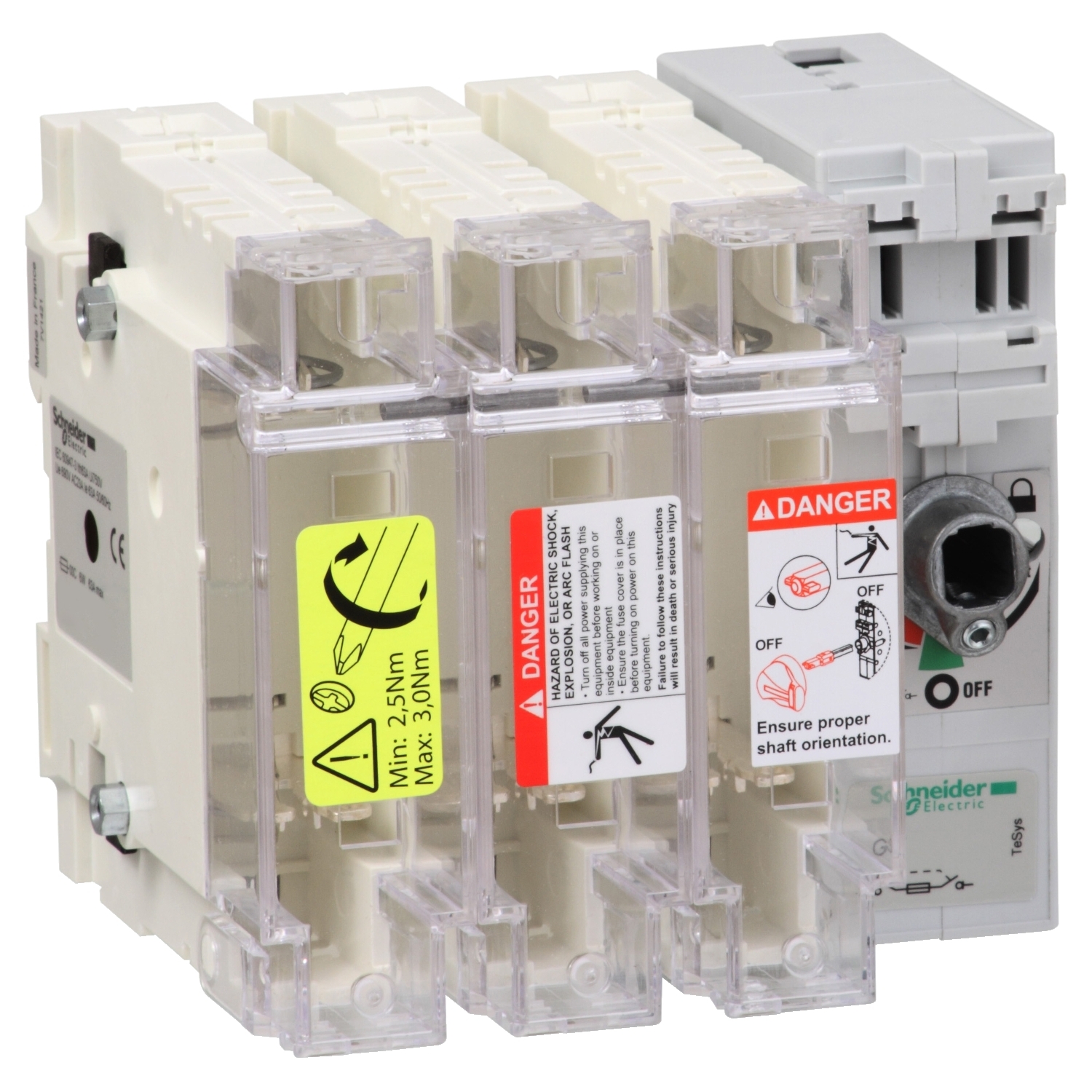 GS2J3 Рубильник с предохранителем GS 100А 3P, 22X58 Schneider Electric TeSys 