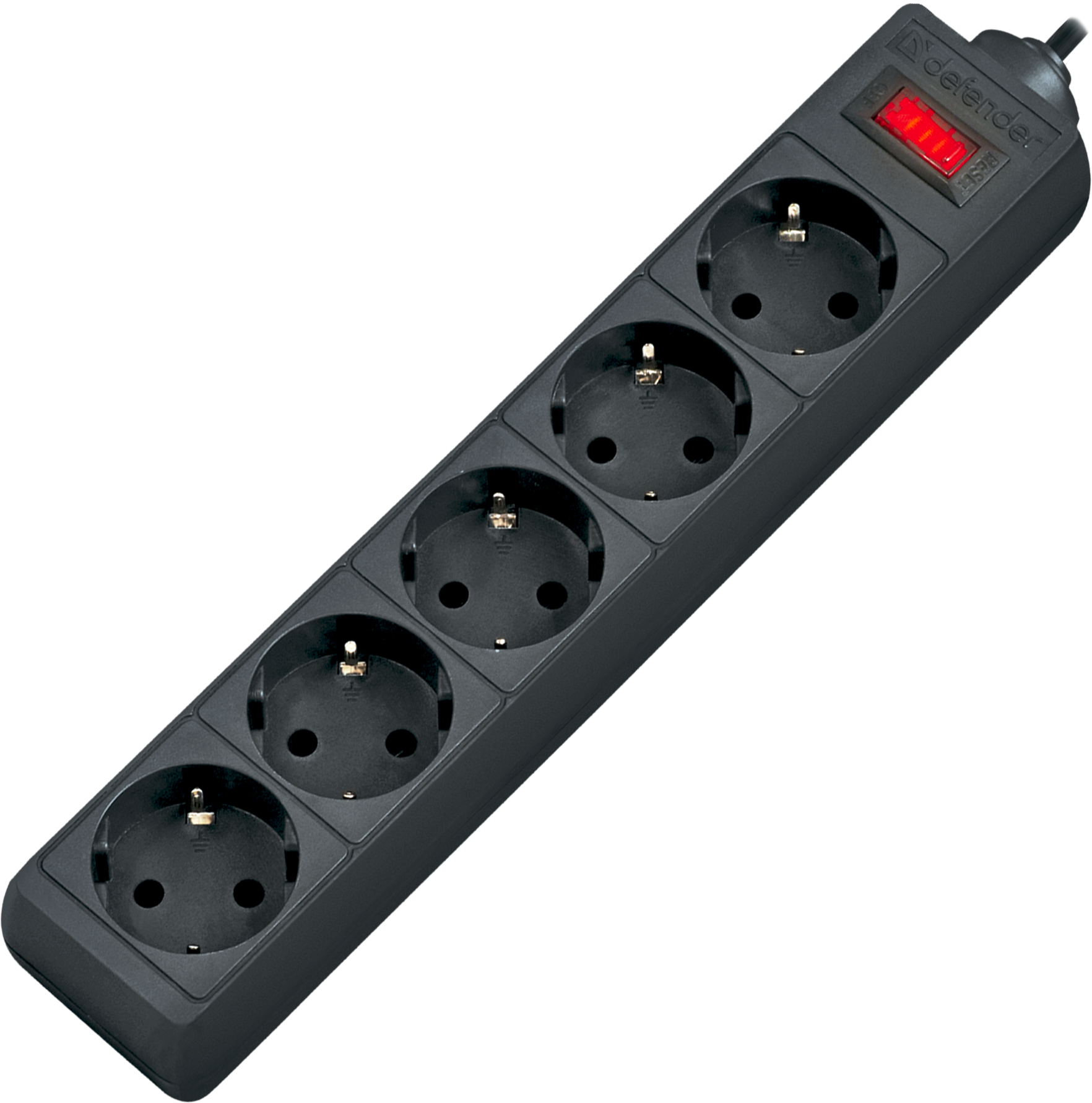 99486 Surge protector es 5 5m, black, 5 outlets Defender Santreyd 