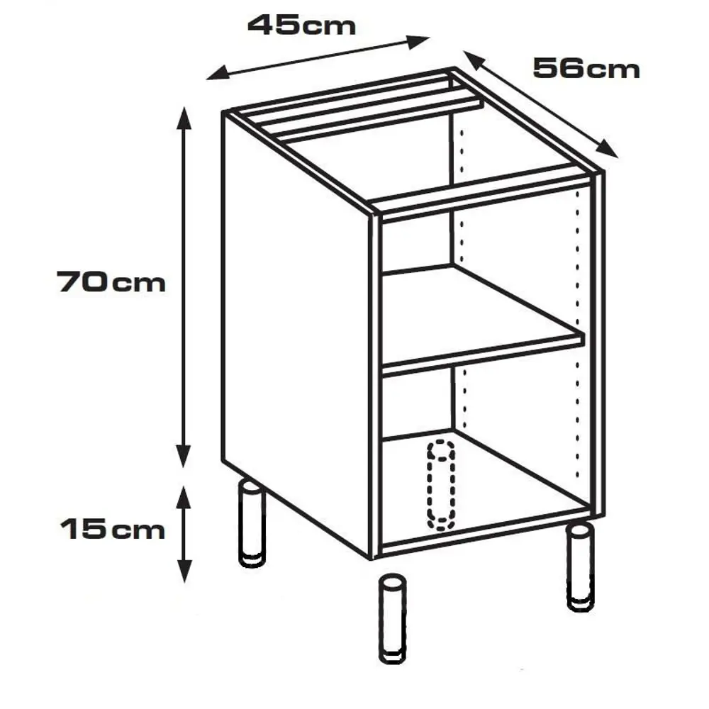 Каркас напольный, 45х56х70 см, белый, ЛДСП 15120312 STLM-2096554 DELINIA 