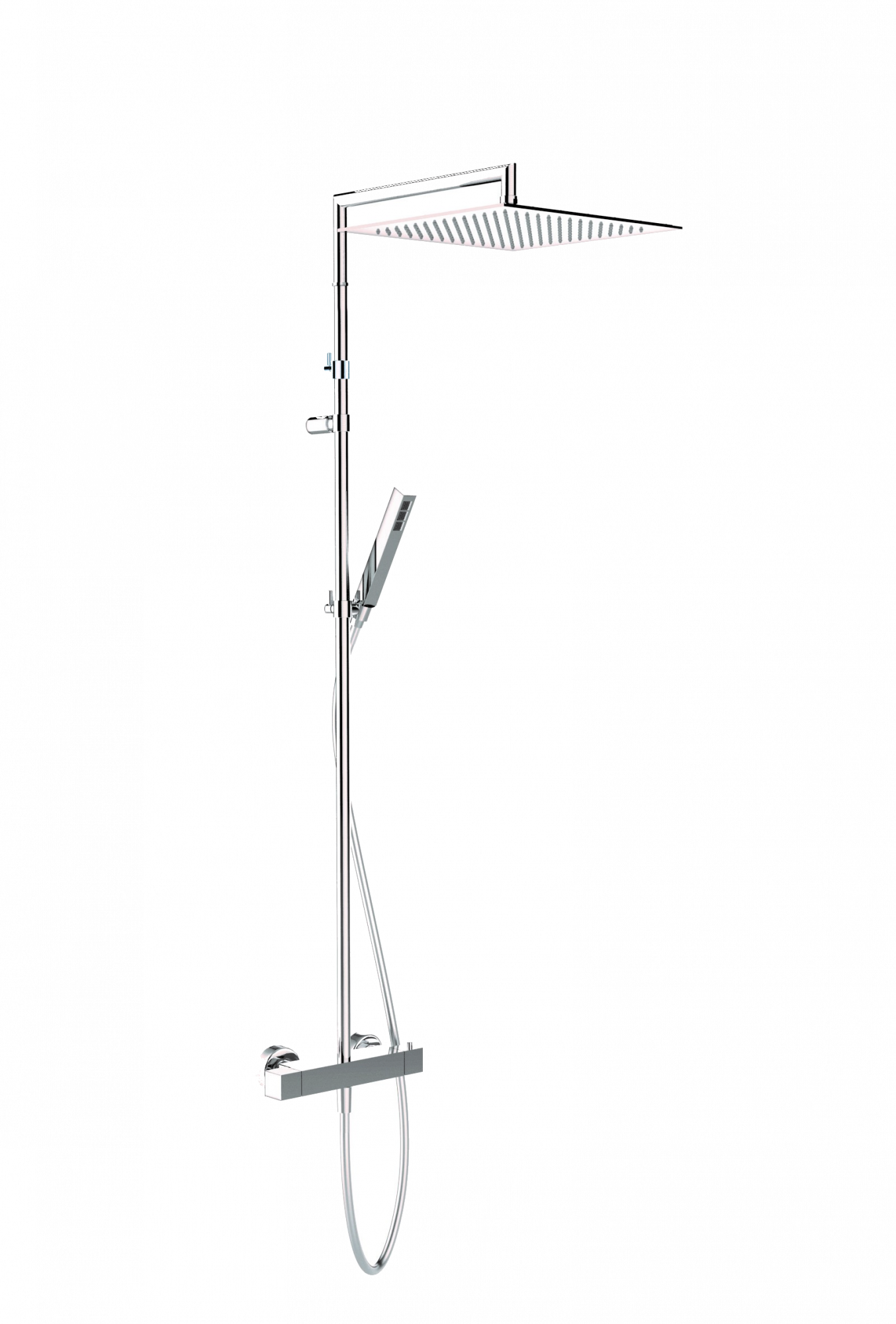 00-1230E-CR CARIMALI Телескопическая насадка Extreme Square, душевая лейка MySlim 