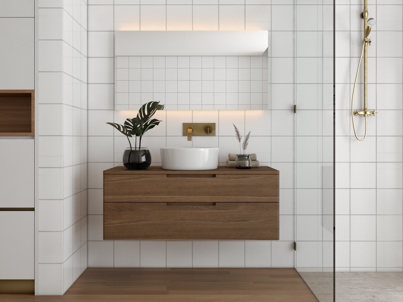 Прямоугольное настенное зеркало для ванной комнаты KARPENTER ARCH-00103437 - Вид №5