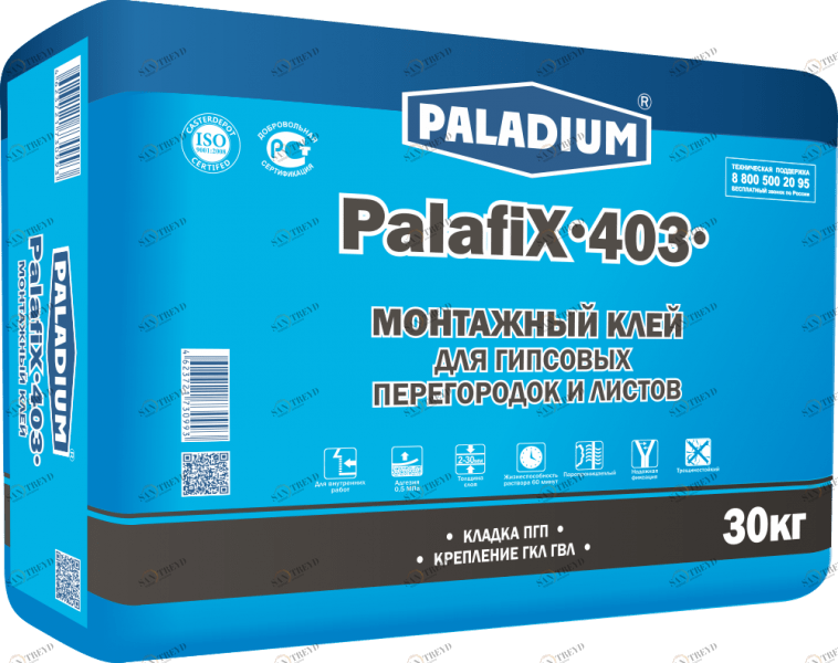 PL-403 Монтажный клей для ПГП и ГКЛ PalafiX-403, 30 кг Paladium 