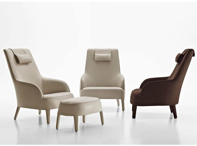 Maxalto Кресло Bergere обитое кожей с подголовником Febo sun-id-1460699 - Вид №1