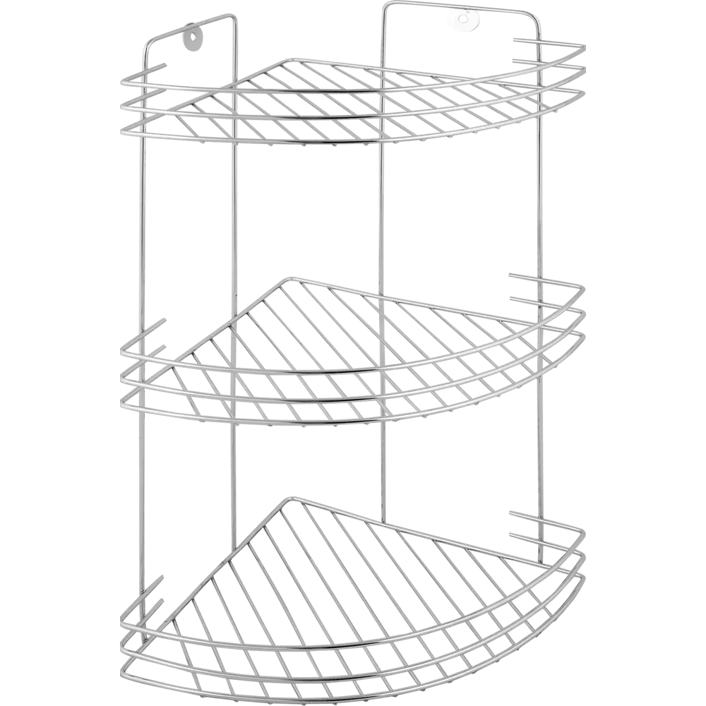Полка для ванной комнаты Аквалиния трёхъярусная угловая металл W2672C STLM-2121206
