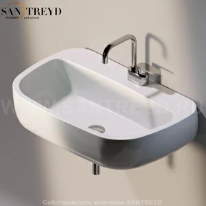 MN74L9016 Подвесная раковина настенная прямоугольная Ceramica Flaminia Mono белая