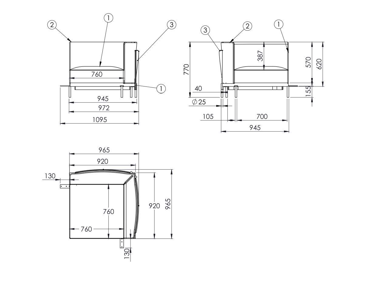Модульный диван Laskasas холст ARCH-00126063 - Вид №6