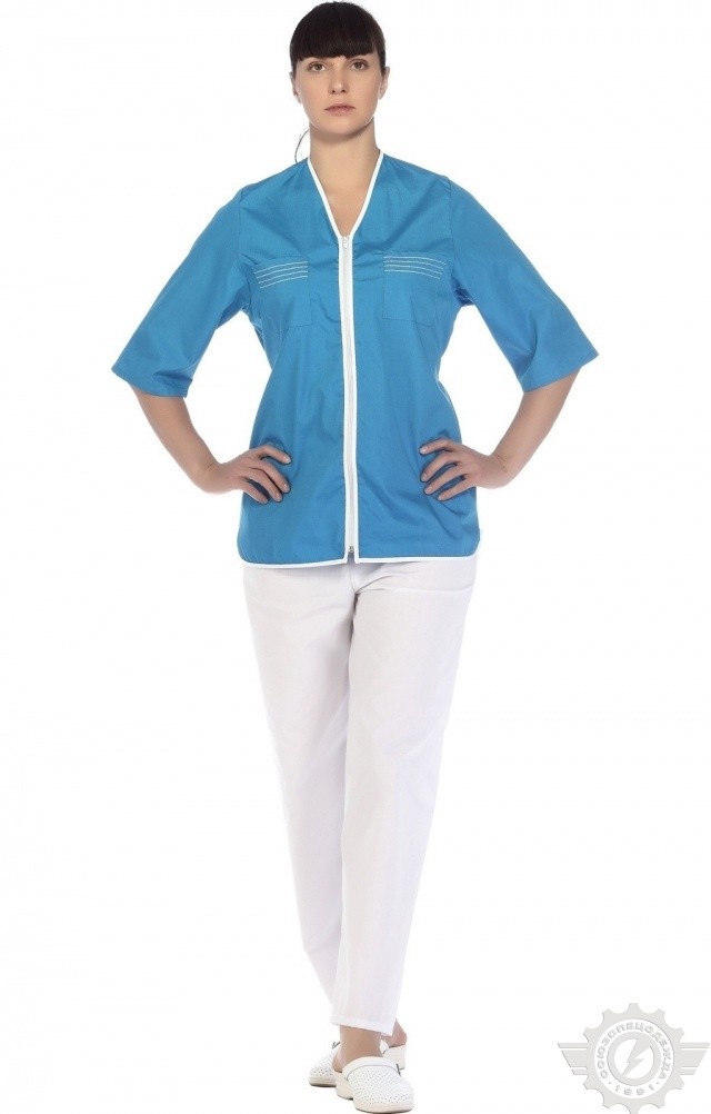 66185 Куртка "Сервис" темно-голубая  Медицинская одежда  размер 58/158-164 Спецодежда  - Вид №9