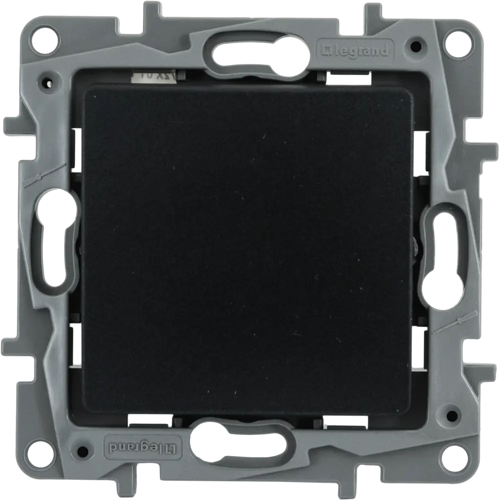 Legrand Etika — встраиваемый выключатель с одной клавишей в черном матовом исполнении 82201607 STLM-0021868 - Вид №1