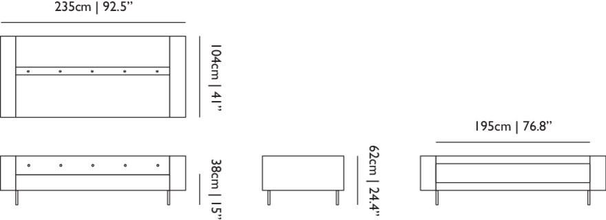 moooi Диван с журнальной полкой Bottoni sun-id-1381000 - Вид №6