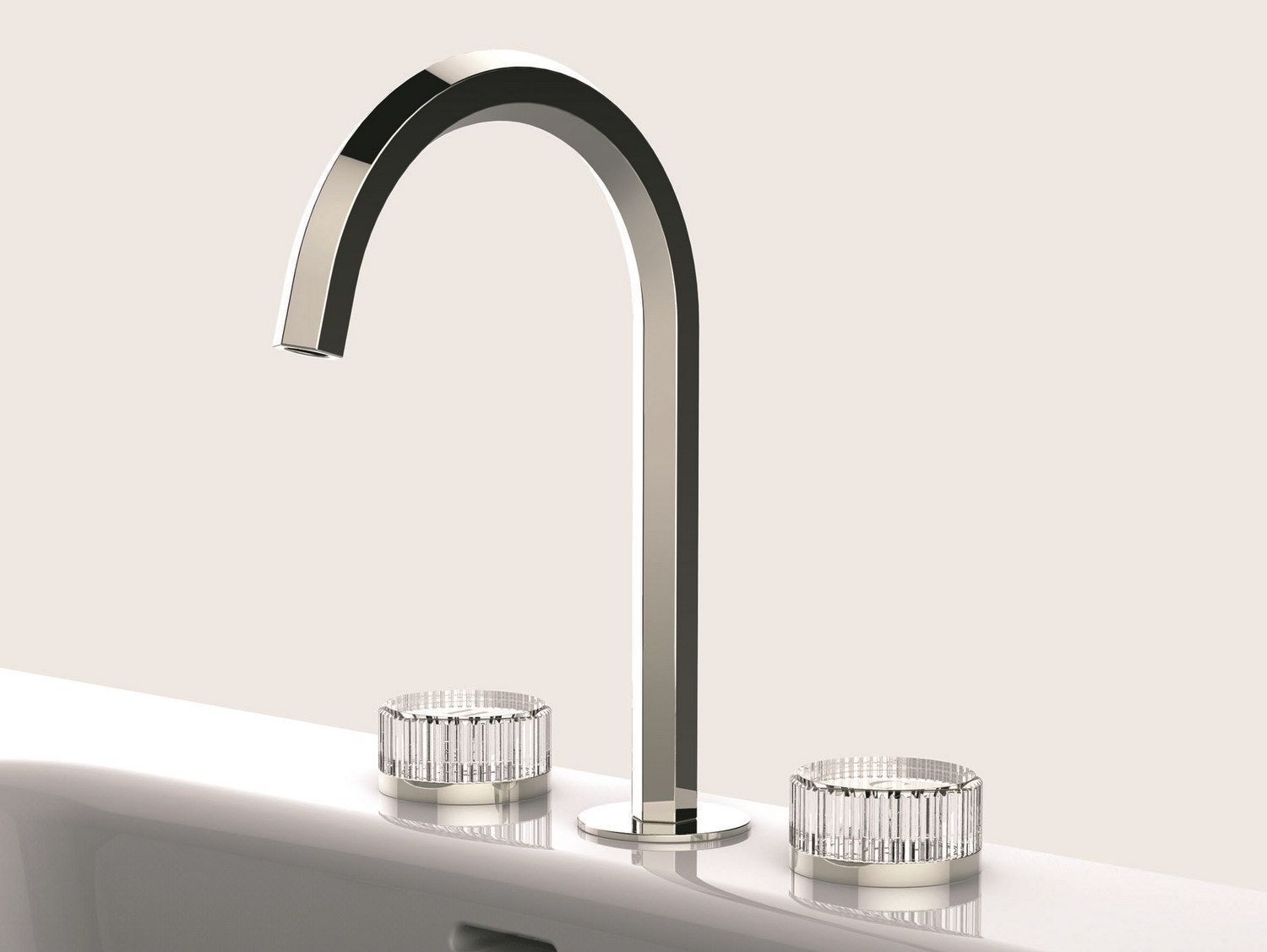 Умывальник с 3 отверстиями и ручками из шлифованного хрусталя Fantini Rubinetti Венеция ARCH-00137452