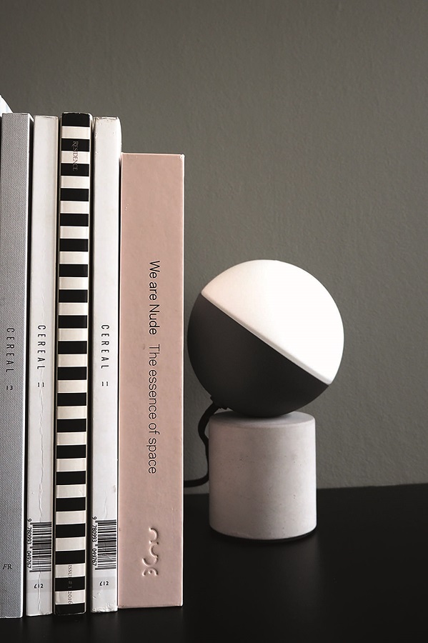 Лампа настольная Fabian Mini, мрамор, серое матовое основание Frandsen 2506300143001 - Вид №1