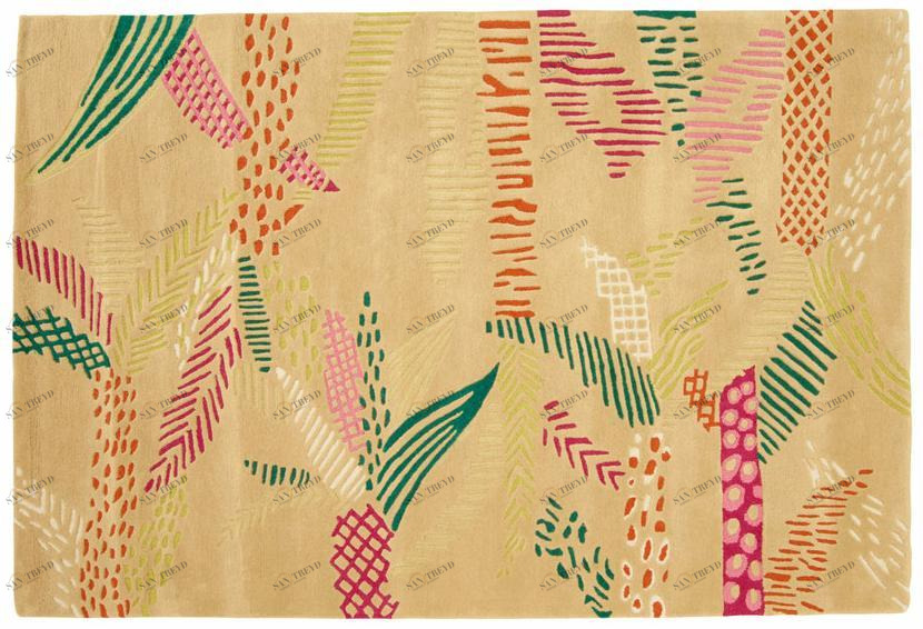 Ligne Roset Прямоугольный шерстяной коврик с цветами Jungle sun-id-1487690