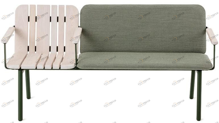 Nola Industrier Скамья из стали и дерева со спинкой  U20-10 