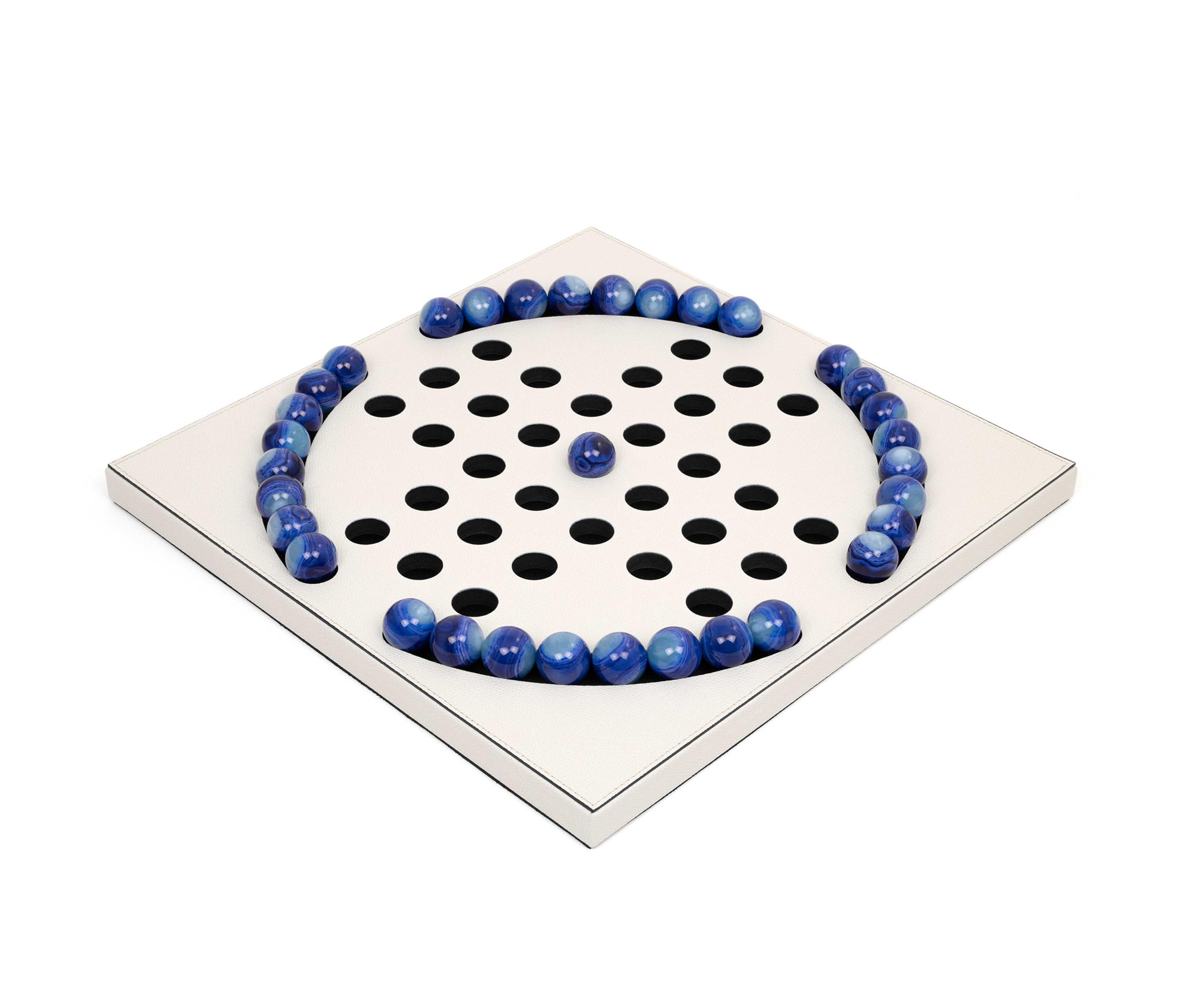 Пасьянс «Колышек» с синими пешками - 39X39XH2,5 см / Grained-Leather_earth Pinetti 00.1033.029.049 - Вид №1