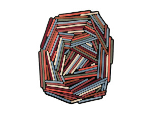 Шерстяной ковер с геометрическим рисунком